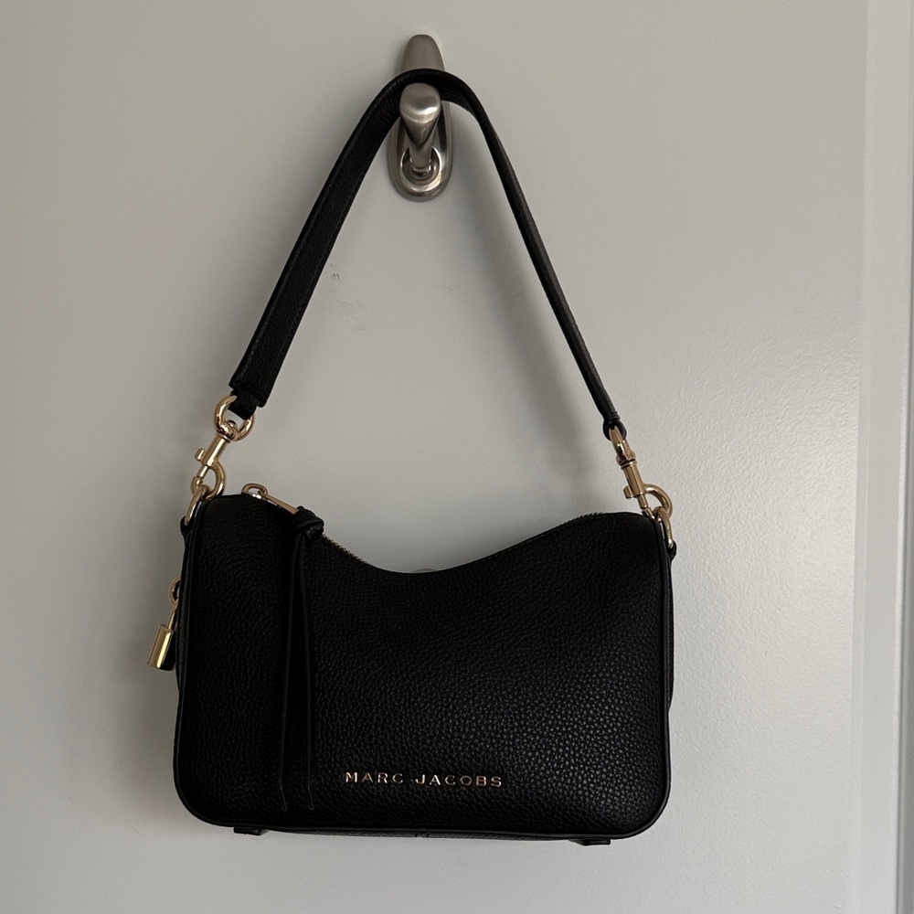 Marc Jacobs Black Shoulder Bag with Gold Accents